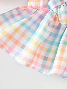 SHEIN Playful Pals Bộ 2 món cho bé gái mùa xuân hè, kiểu dáng thường ngày, áo slip không tay trơn và quần short jean trang trí nơ. - Nhiều màu - Xem 8