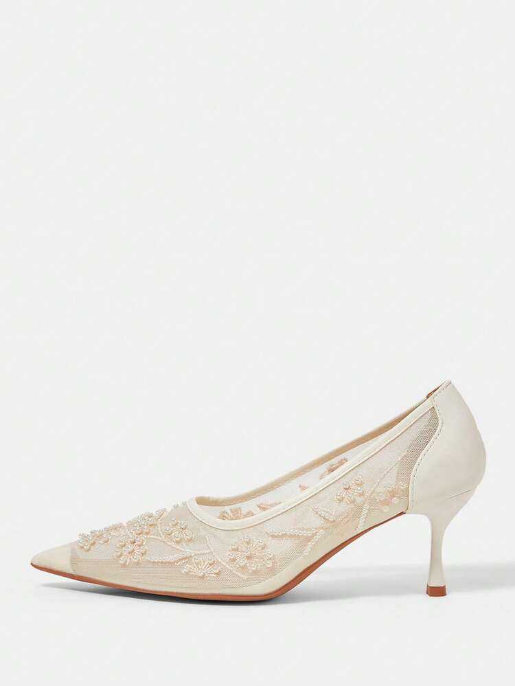 CUCCOO HITCHD Women's Mid Heel Pointed Toe Pumps, Party Shoes Valentine's Day Elegant Shoes