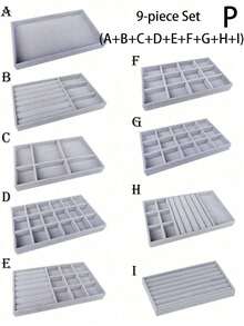 Fashion Ring Box Stud Earrings Ornament Storage Box Without Lid Dust, Simple Jewelry Display Storage Tray For Home, Gift For Valentine's Day - Grey - View 18