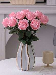 3 pièces/6 pièces Roses artificielles flamboyantes, fleurs de simulation, roses, décoration de la fête des mères, décoration de la saison des mariages, décoration de la saison des remises de diplômes, décoration de dîner aux chandelles, décoration de dortoir scolaire et de bureau, décoration de fête extérieure, fête d'anniversaire, décoration d'entrée de maison, d'hôtel, de restaurant, de salon, de chambre, de banquet de mariage, de cuisine, de jardin, décoration pour toutes les saisons - Multicolore - Voir 7