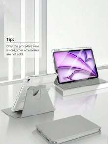 IPad Protective Case, 360 Degree Rotatable Protective Case With Transparent Back Cover, Automatic Wake-Up/Sleep Gray Color - Grey - View 2