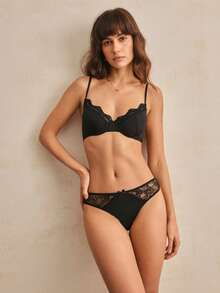 Charlaine 3条/包 纯色性感薄纱蕾丝低腰女士内裤