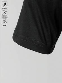 Manfinity Acti Log Men's Casual Sports Henley Shirt With Button Front - Black - View 3