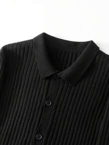 Claim Dot Áo khoác cardigan nam màu trơn, kiểu dáng thường ngày, đa năng cho mùa thu/đông. - màu đen - Xem 4