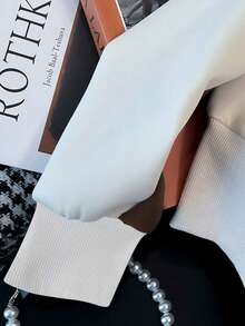 Franclia 女士时尚休闲度假撞色圆领短款常规卫衣套装 - 彩色 - 查看 7