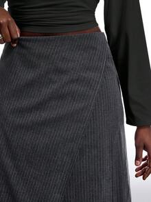 LYSMO Chân váy đen dáng lệch gấu, cỡ lớn - Xám - Xem 6