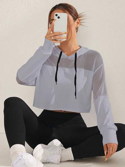 Sovereign Charm 女士落肩长袖抽绳连帽卫衣