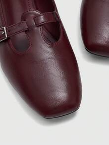 CUCCOO BIZCHIC Giày lười thiết kế khóa cài thường ngày dành cho nữ - Màu Đỏ Sâu - Xem 7