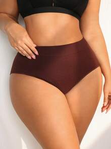 NudeFit 1pc Seamless Plus Size Butt Lifting Women Underwear - Coffee Brown - View 6