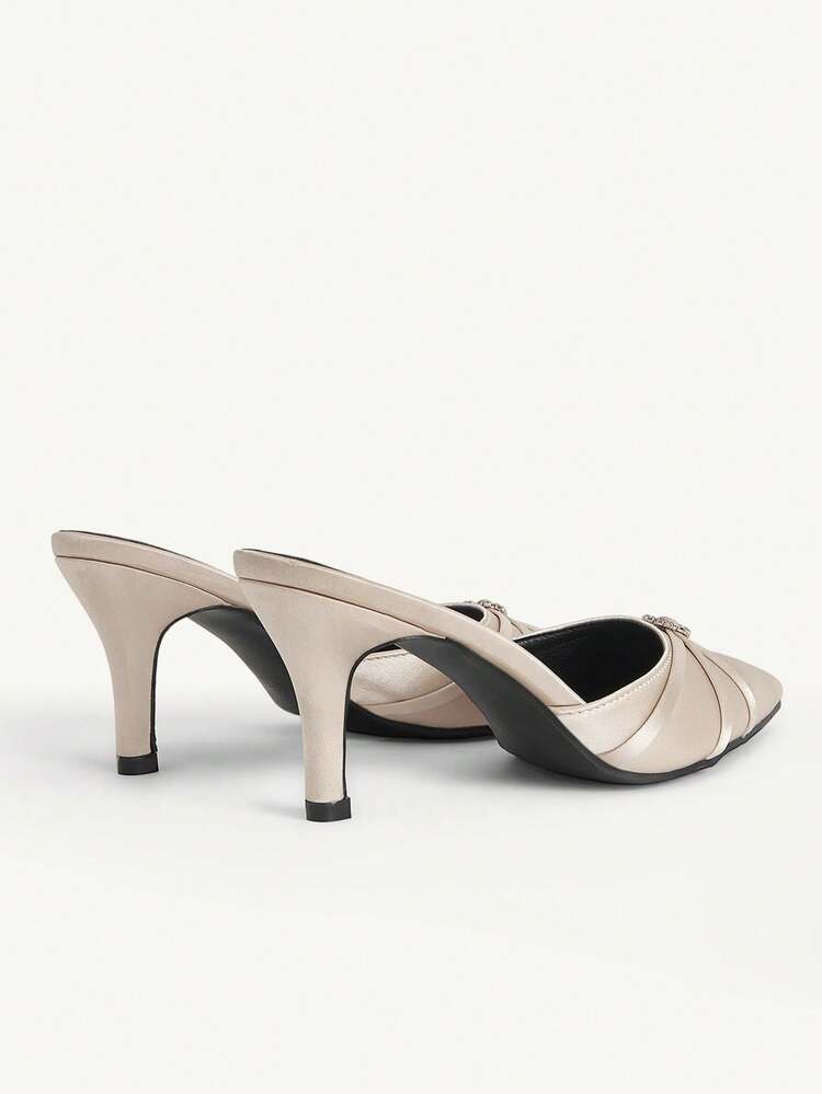 CUCCOO CHICEST Chaussures à talons hauts mode à bout pointu avec décoration de strass en forme de cœur, pour un port quotidien