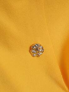 GlowEve Summer Casual Solid Color Front Button Camisole - Pale Yellow - View 3