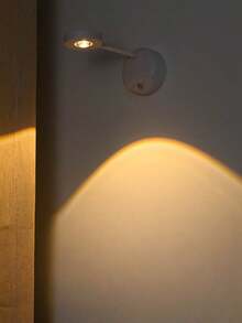 1pc Rechargeable, Wire-Free Indoor Wall Light, Spotlight, Table Lamp, Smart Led Motion Sensor Light, Picture Light Intelligent Human Body Sensor, Automatically Turns Lights On And Off - White - View 1