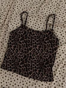 Attitoon 3件套女士复古百搭舒适豹纹、条纹、波点印花吊带背心，适合夏季、外出、搭配、机场造型，时尚别致，Y2K风格春季单品 - 彩色 - 查看 5