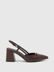 CUCCOO BIZCHIC Giày cao gót mũi nhọn màu đỏ tía cổ điển dành cho nữ, kiểu dáng slip-on, đa năng cho đi làm, hẹn hò, dự tiệc, kỳ nghỉ, đám cưới, Giáng sinh, Ngày lễ tình nhân, mùa xuân. - Màu nâu sáng - Xem 2