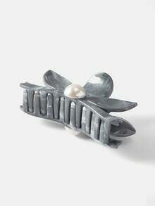 MOTF PREMIUM FASHIONABLE FLOWER & FAUX PEARL HAIR CLAW CLAW CLIPS HAIR CLIPS HAIR JAW CLIP HAIR CLAMPS HAIR CLUTCH HAIR CATCHER CLIP - Royal Blue - View 5