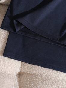 Sparklyn Bộ đồ thể thao đa năng 2 món dành cho thanh thiếu niên, gồm áo dài tay có cổ thêu nơ và quần ống rộng cạp chun cùng màu, thoải mái và thời trang cho mặc hàng ngày và tập luyện thể thao. - Màu xanh hải quân - Xem 6