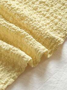 Franclia 女士纹理前系带抹胸上衣，夏季时尚 - 黃色 - 查看 7