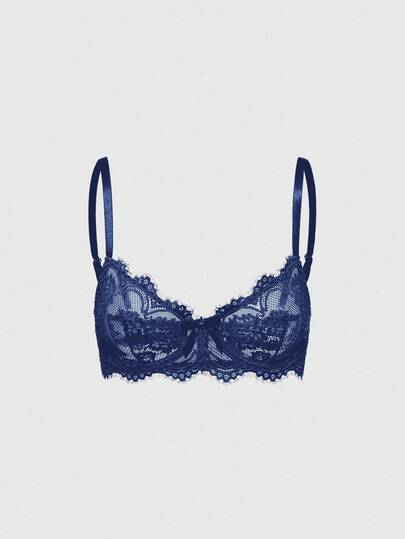 ROMWE Goth Floral Lace Underwire Triangle Cup Bra