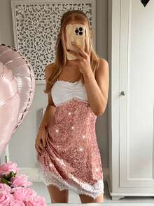 CovetEZ Đầm ngủ ngắn ren đính hạt gợi cảm độc đáo dành cho nữ - trái cam - Xem 5