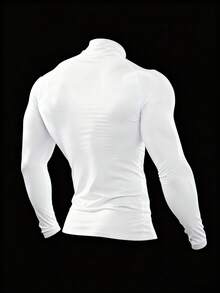 Manfinity EMRG Áo thun thể thao dài tay in hình nhện dành cho nam, áo nén mùa thu, áo nén tập gym, áo nén cổ lọ, áo nén in hình, áo nén nam. - trắng - Xem 2