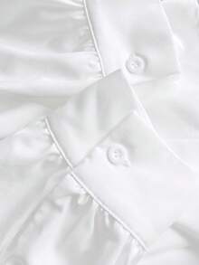 GlowEve CURVE Áo sơ mi trơn màu thanh lịch cỡ lớn có thắt lưng - trắng - Xem 3