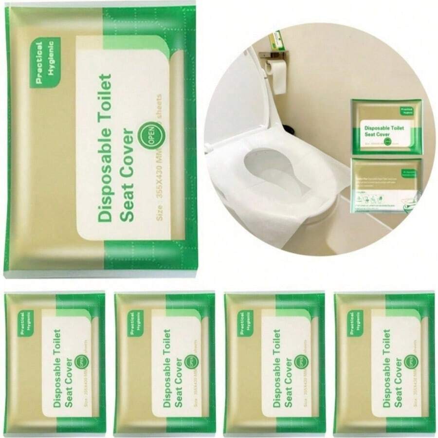 10-200pcs/Pack Disposable Toilet Seat Covers, Waterproof Travel Camping Hotel Bathroom Toilet Pad Accessories, Waterproof Disposable Toilet Seat Covers - Protective Pad - Portable, Suitable For Public Restrooms, Travel And Holiday Bathrooms, Autumn Decor - Multicolor - View 1