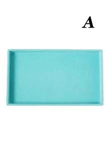 Velvet Jewelry Tray, Large Capacity Jewelry Organizer With Separate Compartments, Stackable Jewelry Display Stand For Earrings, Necklaces, Bracelets, Rings, Hair Clips, Hairbands, Etc. - Blue - View 2