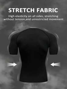 Manfinity Sport Corelite Men's Spider Print Short Sleeve Top And Drawstring Waist Shorts Sports Suit Pants Set Activewear Set Active Wear Sets Short Sleeve Gym Shirt Set Goth Gym Clothes Gym Set Workout Set - Black - View 2