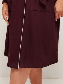 LUVLETTE Women Plus Waffle Knit Long Robe With Tie Night Gown Women Bath Robe