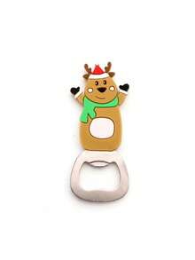 1pc Christmas Magnetic Bottle Opener, Cute Cartoon Stainless Steel Beer And Soda Bottle Opener, Christmas Patterns, Santa Claus, Christmas Tree, Snowman, Bear, Reindeer, Refrigerator Stickers, Catering Equipment And Supplies. - Multicolor - View 8