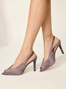 CUCCOO CHICEST 女士尖头高跟凉鞋，时尚日常穿着 - 藕粉色 - 查看 6