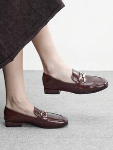 CUCCOO BIZCHIC 2025 New Autumn/Spring Flat Non-Slip Retro British Style Women Loafers, Slip-On Shoes, Christmas Gift Valentine's Day - Coffee Brown - View 2