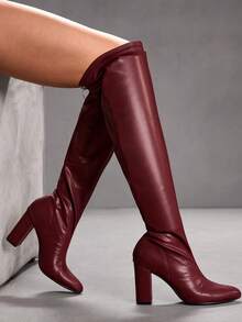 CUCCOO SZL Women Over-The-Knee Boots Valentine's Day - Burgundy - View 4
