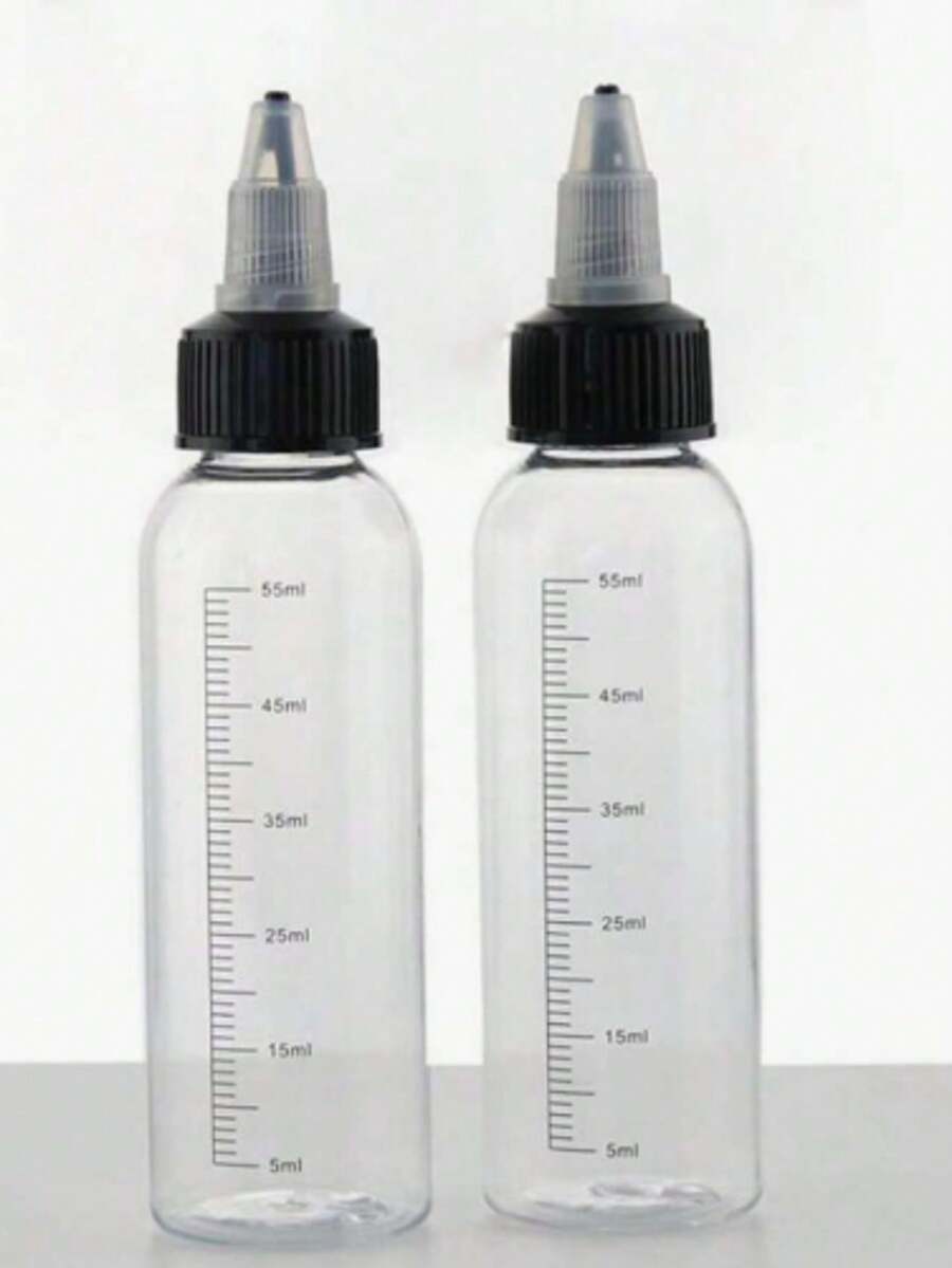 60ml/Plastic PET Juice Liquid Capacity Dropper Bottles Twist Top Cap Tattoo Pigment Ink Containers - White - View 1