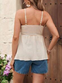 SHEIN Maternity Striped Ruched Casual Camisole - Multicolor - View 2