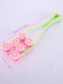 1 Piece 6-Wheel Face Roller Skin-Friendly Soft Material Lifting And Firming Massager V Shape Contouring Reduce Puffiness Manual Portable Flower Design Facial Lifting Tool Beauty Device Home Use Skincare Tool Salon Style Daily Care Firming Massager Double Chin Massager Face Slimming Gift Face Sculpting Roller - Multicolor - View 5