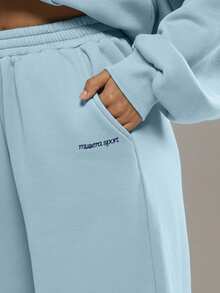 Musera Sport 超大款阔腿慢跑裤，仅限运动裤，适合板式网球、运动健身、休闲运动。 - 淺藍色 - 查看 3