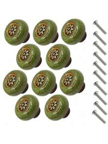 亮丽豹纹陶瓷圆形橱柜拉手 - 单孔拉手，易于安装，适用于衣柜、抽屉、酒柜 - 时尚梳妆台把手（多种颜色可选） - 彩色 - 查看 12