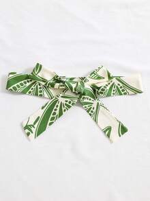 Sparklyn Bộ áo liền quần họa tiết hoa cho bé gái tuổi teen, thiết kế thắt nơ eo thanh lịch, phù hợp cho kỳ nghỉ, đi học, dã ngoại, bộ sưu tập mới mùa xuân/hè. - màu xanh lá - Xem 6