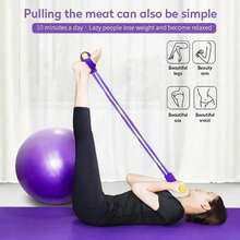 1PC Latex 4-Tube Elastic Yoga Pedal Stretching Resistance Band, Comprehensive Physical Exercise, Green, Resistance Training Equipment For Home And Gym