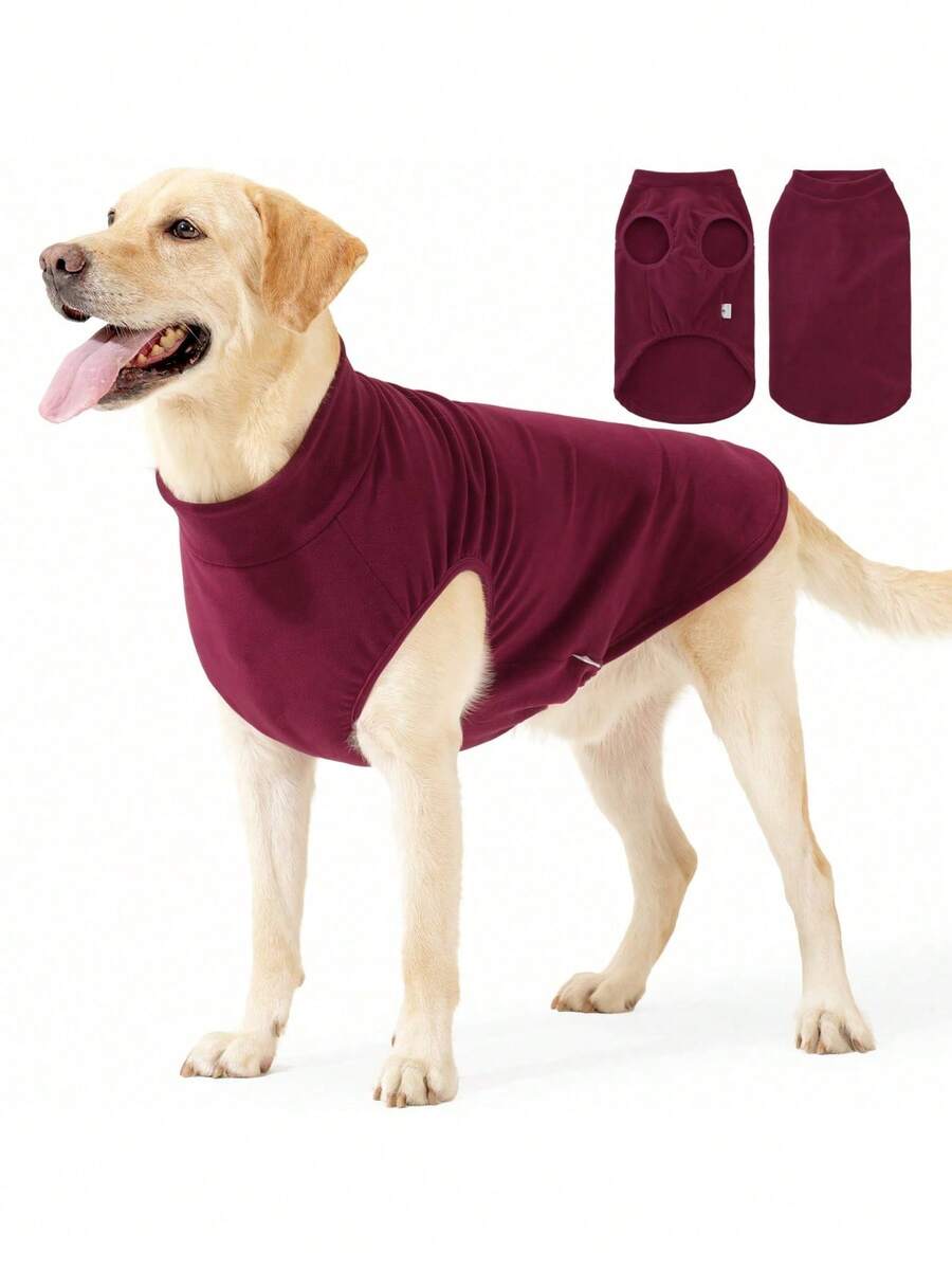 1pc Dog Fleece Sweater, Soft Dog Vest Apparel Sleeveless Puppy Winter Cold Weather Clothes Doggie Jacket Pullover For Small Medium Dogs And Cats - Multicolor - View 1