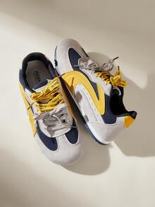 CUCCOO EASI Giày thể thao nữ buộc dây, thoải mái, đa năng cho mặc hàng ngày. - Màu vàng - Xem 5