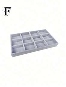 Fashion Ring Box Stud Earrings Ornament Storage Box Without Lid Dust, Simple Jewelry Display Storage Tray For Home, Gift For Valentine's Day - Grey - View 8