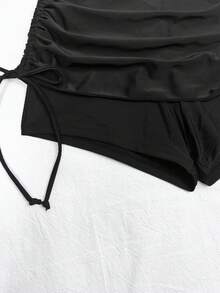 Swim Basics Pantalones con falda de verano para mujer, nueva colección 2 en 1 con cordón y cintura baja, traje de baño - Negro - Ver 4