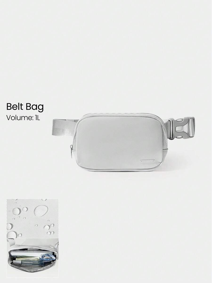 GLOWMODE 1L Zipper Everywhere Belt Bag Water Repellent Waist Crossbody Bags With Adjustable Strap Fall Winter - Elegant gray - View 1