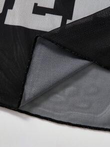 Betty Boop x SHEIN Women's Summer Vacation Letter & Cartoon Graphic Halter Bikini Set With Cover-Up Skirt - Black - View 6