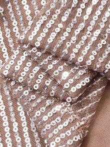 DAZY 优雅亮片连衣裙，高端奢华小众派对礼服，女士嘉年华闪亮连衣裙 - 駝色 - 查看 7