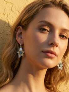 Joivida 银色海星耳钉，小众设计，高端蓝宝石，新款耳环，女士时尚日常佩戴，适合派对、约会、度假、海滩等场合，珠宝配饰。 - 彩色 - 查看 13