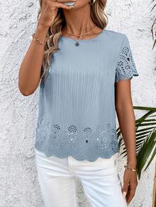 SHEIN Clasi 女士衬衫 - 藍色 - 查看 4