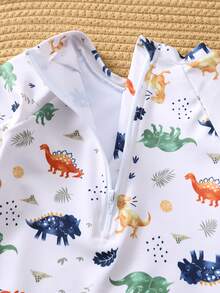 SHEIN Bộ đồ bơi liền thân ngắn cho bé trai in hình khủng long, thích hợp cho kỳ nghỉ ở bãi biển, hồ bơi, khu nghỉ dưỡng spa. - Nhiều màu - Xem 11